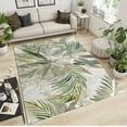 thumbnail image 2 of Green Tropical Plants Area Rug, Hand Painted Watercolor Palm Leaves Indoor Non-Slip Rugs, with Anti-Slip Backing Washable Indoor Carpet for Living Room Bedroom Dining Room 4' x 6', 2 of 6
