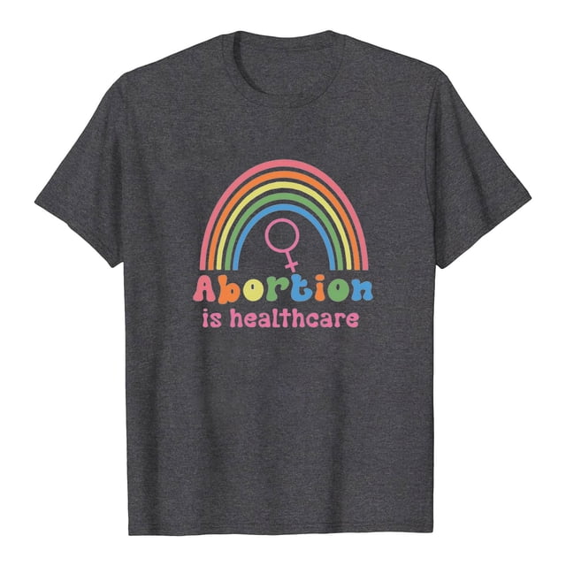 Chemises "Abortion is Healthcare" pour Femmes Été Col Rond Imprimé Lettre Blouse Basique Décontractée Manches Courtes Tunique Tops
