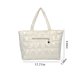 thumbnail image 3 of Bolso grande para mujer - Bolso de hombro de nylon con forro acolchado, 17,71x9,44x6 pulgadas, blanco, azul, negro, gris, marrón, 3 of 7