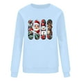 thumbnail image 2 of PFRNLF Christmas Sweatshirts for Women Vintage Cute Print Fleece Crewneck Christmas Long Sleeve Tops, 2 of 5