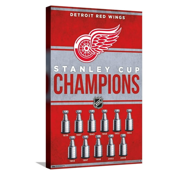 NHL Detroit Red Wings - Champions 23 Canvas Wall Poster, 14.725" x 22.375"