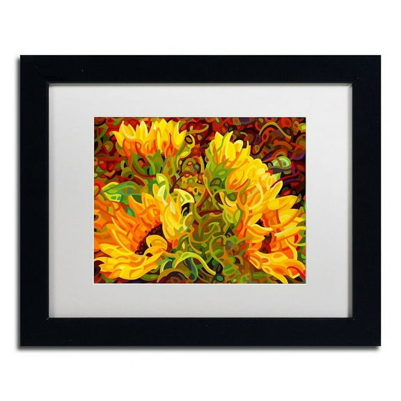 Mandy Budan 'Four Sunflowers' Matted Framed Art
