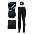 thumbnail image 2 of Haitryli Gymnastics Leotards for Girls Sleeveless Ballet Tumbling Unitard Biketard with Shorts Leggings Hairband Set Light Blue 8, 2 of 3