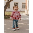 thumbnail image 5 of Miaouyo Baby Girls Birthday Knit Fall Sweater 9 12 18 Months Fashionable Strawberry and Letter Embroidery Crew Neck Long Sleeve Birthday Tops, 5 of 9