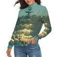 thumbnail image 2 of Merry Christmas Holly Decor Women's Turtleneck Sweater Long Sleeve Ribbed Fitted Turtle Neck Casual Fall Winter Collection Top XL, 2 of 4
