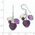 thumbnail image 2 of Sterling Silver Amethyst Heart Dangle Earrings QE1324, 2 of 2