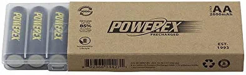 Powerex Low Self-Discharge Precharged AA Rechargeable Nimh Batteries, (MH-8AAP-BH)