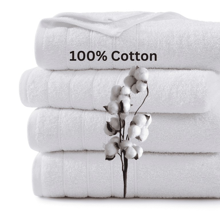 Pack 6 Cotton Bath Towels 22x44 Inch Super Absorbent For Pool Spa Utopia Towels | UK