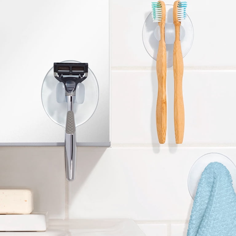 OXO 3-Piece Bathroom Suction Hook Set, Clear photo 3