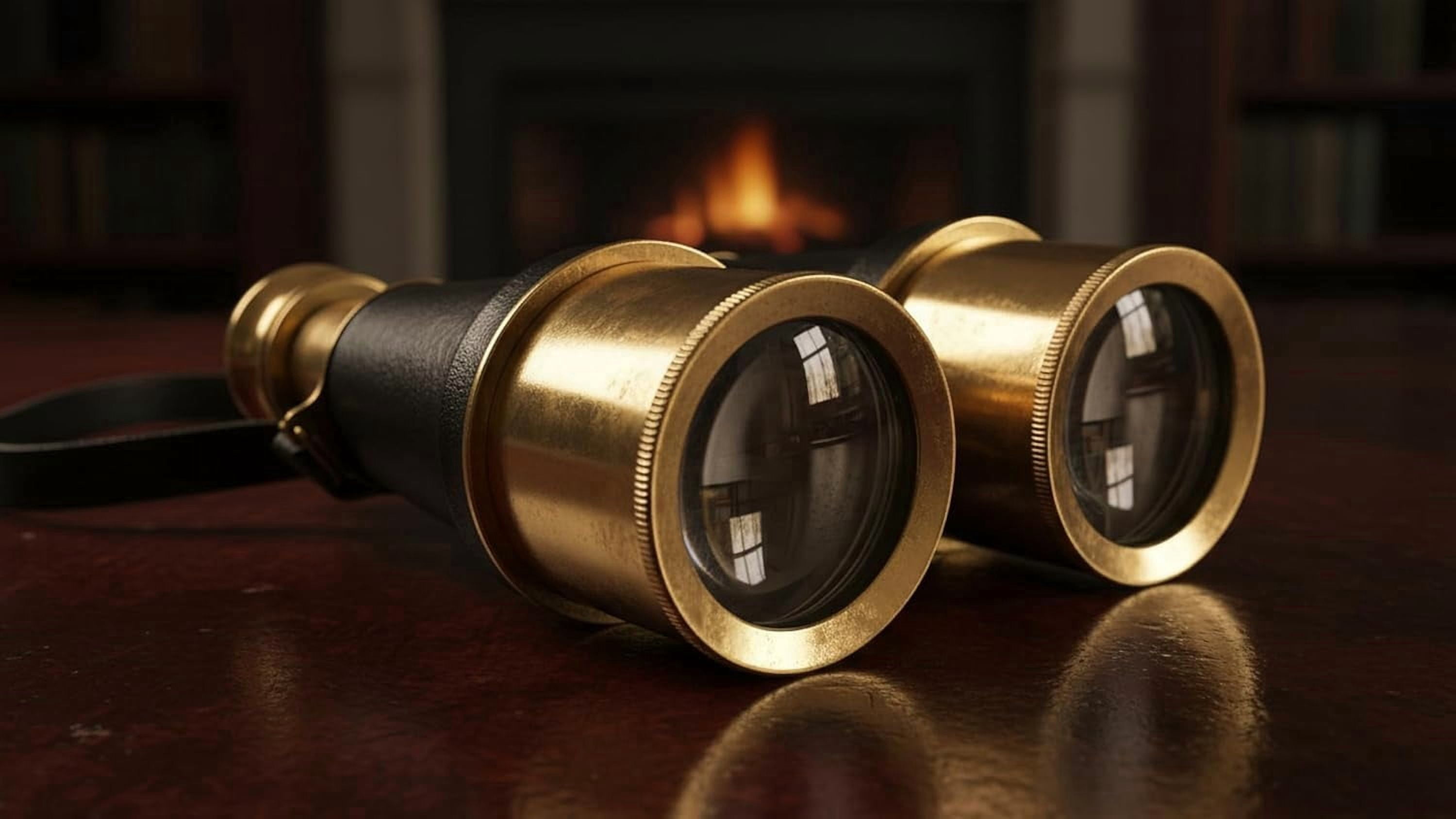 Brass Leather Binoculars 6" - Antique Style Binoculars - Nautical Decor Home Decoration - Executive Promotional Gift