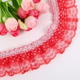 thumbnail image 1 of SPRING 5 Yards 45mm Flower Sequin Embroidered Lace Trim Ribbons For Sewing Garment Deco Red, 1 of 9