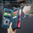 thumbnail image 6 of for Samsung Galaxy S20 Case Wallet for Women and Men, Samsung Galaxy S20 Case, PU Leather Magnetic Flip Strap Wristlet Zipper Card Holder Wallet Business Phone Cover for S20, Blue, 6 of 10