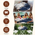 thumbnail image 7 of Marble Navy Blue Round Tablecloth, Fitted Table Cover with Elastic for 36"-44" Round Tables, Abstract Gold White Brick Stone Motif Table Cloth Outdoor Indoor Dinning Party Waterproof Tablecloths, 7 of 7