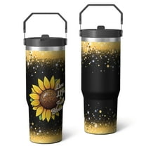 30 Oz Tumbler Big Sunflower Tumbler with Lid and Straw, Birthday Gift Cup for Friend Women Men Coffee Travel Mug Thanksgiving Day Halloween Christmas Gift Water Bottle