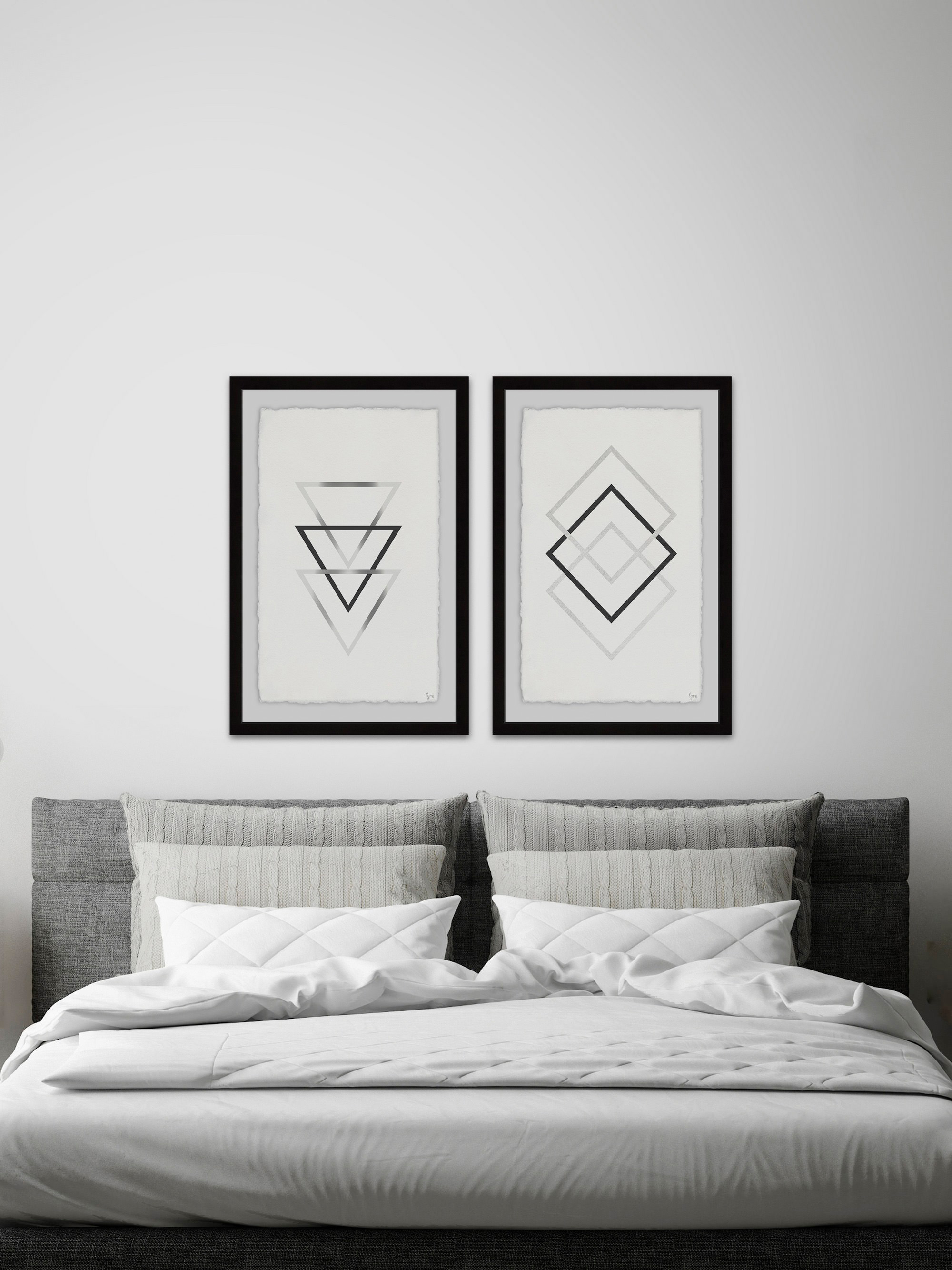 Triangles and Diamonds Diptych