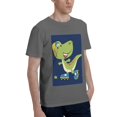 thumbnail image 2 of Bingfone Dino Playing Roller Skate Men'S Loose Fit Short-Sleeve Pocket T-Shirt, 2 of 7