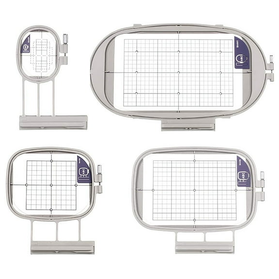 Sew Tech Embroidery Hoops 1"x 2.5" & 4"x 4" Crafting Set with SA437 & SA438, 4 Pieces