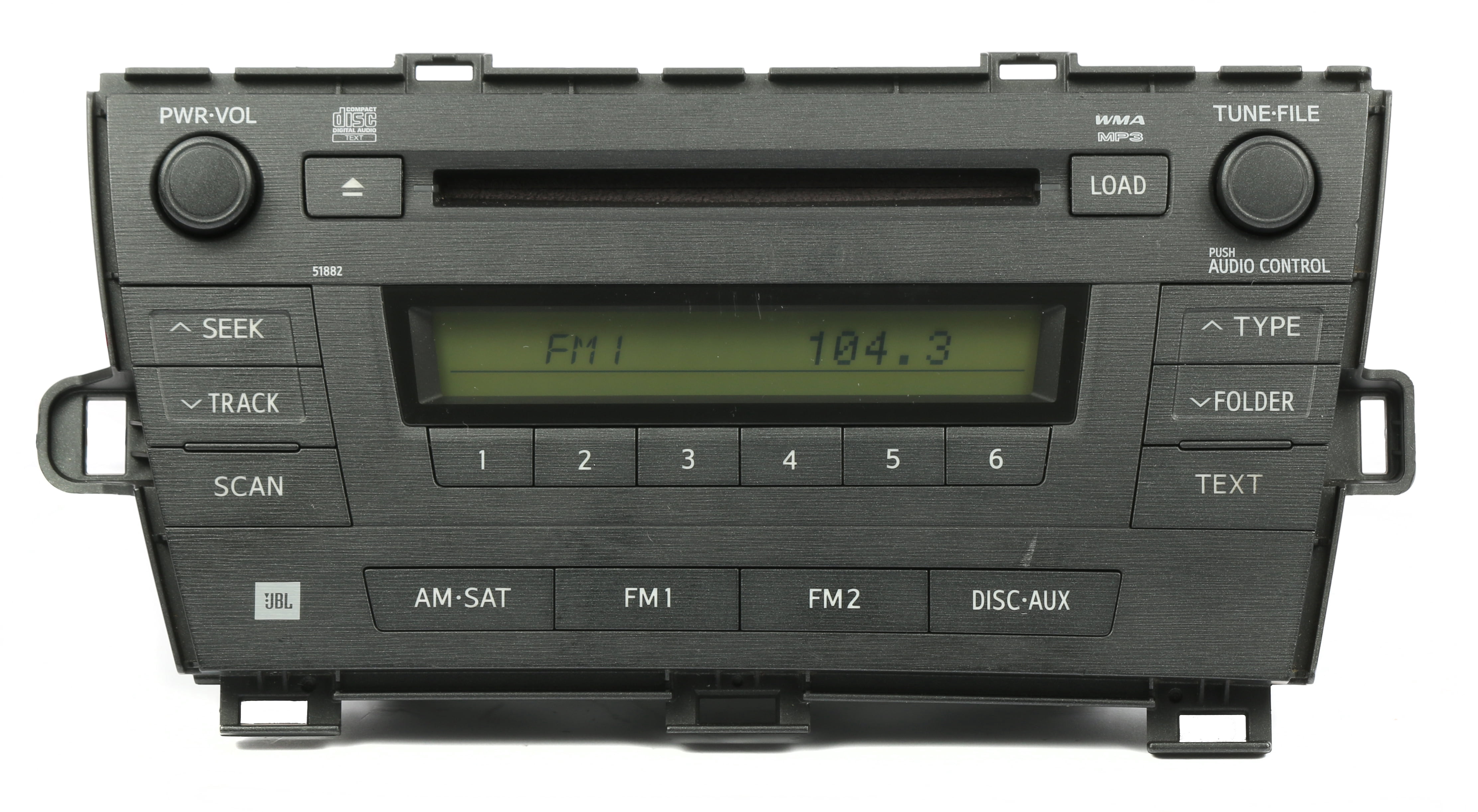 Restored Toyota 2010-2011 Prius AM FM Radio mp3 6 Disc CD Player - 86120-47370 Face 51882 (Refurbished)