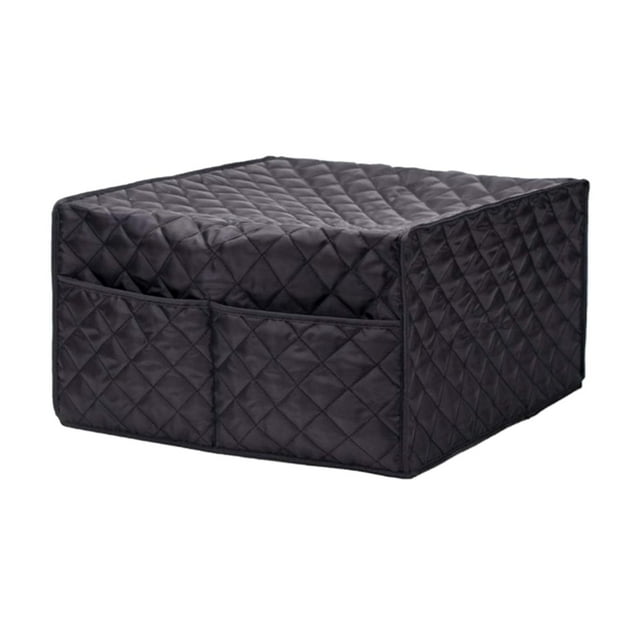 koolsoo Microwave Cover Bread Machines Cover Storage Front Pockets Dust Countertop Black