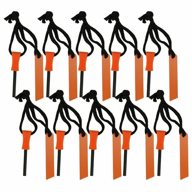 10x Fire Starter Flint Steel Striker Survival Kit Ferro Rod Outdoor Camping Tool