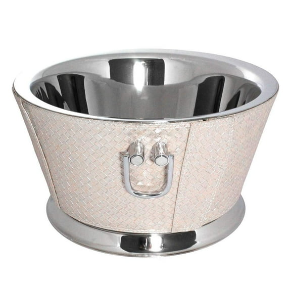 Sol Living Wine Chiller Bucket Beverage Tub Double Wall Stainless Steel Wine Champagne Bottle Holder Insulated Cooler Ice Bucket For Cocktail Bars, Restaurants, Parties - Pink Leather, 12 qt