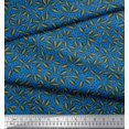 thumbnail image 2 of Soimoi Blue Cotton Jersey Fabric Dots & Beach Leaves Print Fabric by Yard 64 Inch Wide, 2 of 3