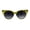 Green - Smoke, variant on Womens Large Gothic Cat Eye Retro Plastic Sunglasses / Beige Frame - Gradient Black Lens