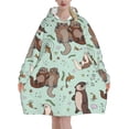 thumbnail image 1 of Cartoon Cute Otter Blanket Hoodie Oversized Wearable Hooded Blanket Warm Throw Blanket Sweatshirt For Women Men Teens 320g Flannel, 1 of 8
