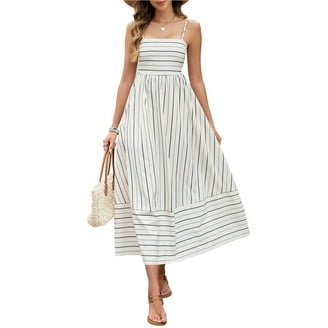 INSPIRE CHIC Women's Midi Floral Dresses Summer Casual Wedding Guest  Sleeveless Dress S Dark Green - Walmart.com