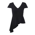 thumbnail image 2 of Camiseta casual para mujer Perfecl con Cuello en V Negro Plus Tamaño XL-5XL, 2 of 8