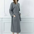 thumbnail image 6 of MuZeFu Nightgowns for Women Soft Cotton Womens Solid Bandage Robe Bathrobe Gown Pajamas Long Sleepwear Pocket Waistband+Belts, 6 of 8