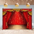 thumbnail image 4 of Toiles de Fond de Scène de Théâtre Lumières de Scène Dorées Ruban Rideaux Rouges Décorations de Plancher en Bois Rustiques Toile de Fond Enfants Adultes Portrait Accessoires de Studio Photo Spectacle de Talents Toile de Fond de Photographie, 4 of 5