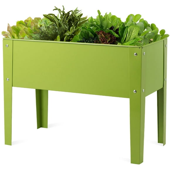 Costway 24" x11" Outdoor Elevated Garden Plant Stand Raised Tall Flower Bed Box
