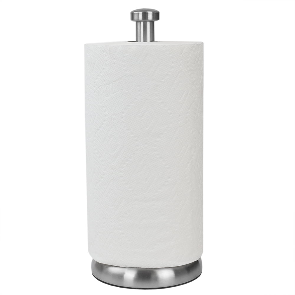 Heavy Duty Free Standing Paper Towel Holder Satin Nickel Walmart Com Walmart Com