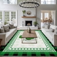 thumbnail image 3 of Large Area Rugs for Living Room Bedroom, St. Patrick's Day 5'x8' Rug Washable Carpet Runner Indoor Outdoor, Green Shamrock Buffalo Plaid Spring Non Slip Floor Mats Rug for Kitchen, Bathroom, 3 of 8