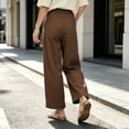 thumbnail image 5 of Zpanxa Wide Leg Sweatpants Women Elastic Drawstring Waist Loose Fit Solid Color Casual Lounge Athletic Trousers, 5 of 5