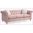 thumbnail image 4 of Raisa Pink Micro Suede Velvet Sofa - Classic Tufted Jeweled Accent for Living Room, 4 of 6