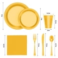 thumbnail image 4 of Exquisite 350-Piece Yellow Plastic Disposable Party Plates & Tableware Combo Set, 4 of 8