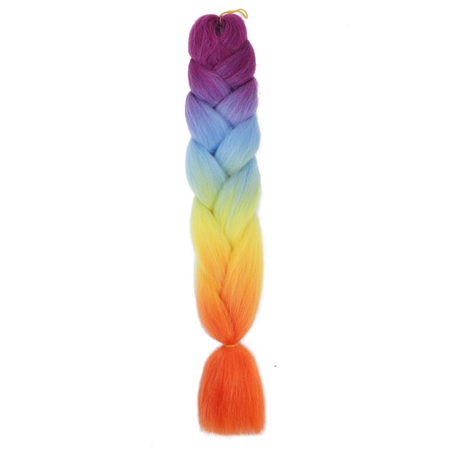 XmhyTop-A Extensiones de cabello sintético trenzado multicolor jumbo ombré de 60 cm, 3 piezas, perfectas para trenzas regulares y con giros DIY, D8