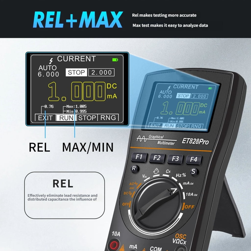 Professional ET828Pro Double Function Oscilloscope and Multimeter 320x240 Display with Data Storage for Engineers