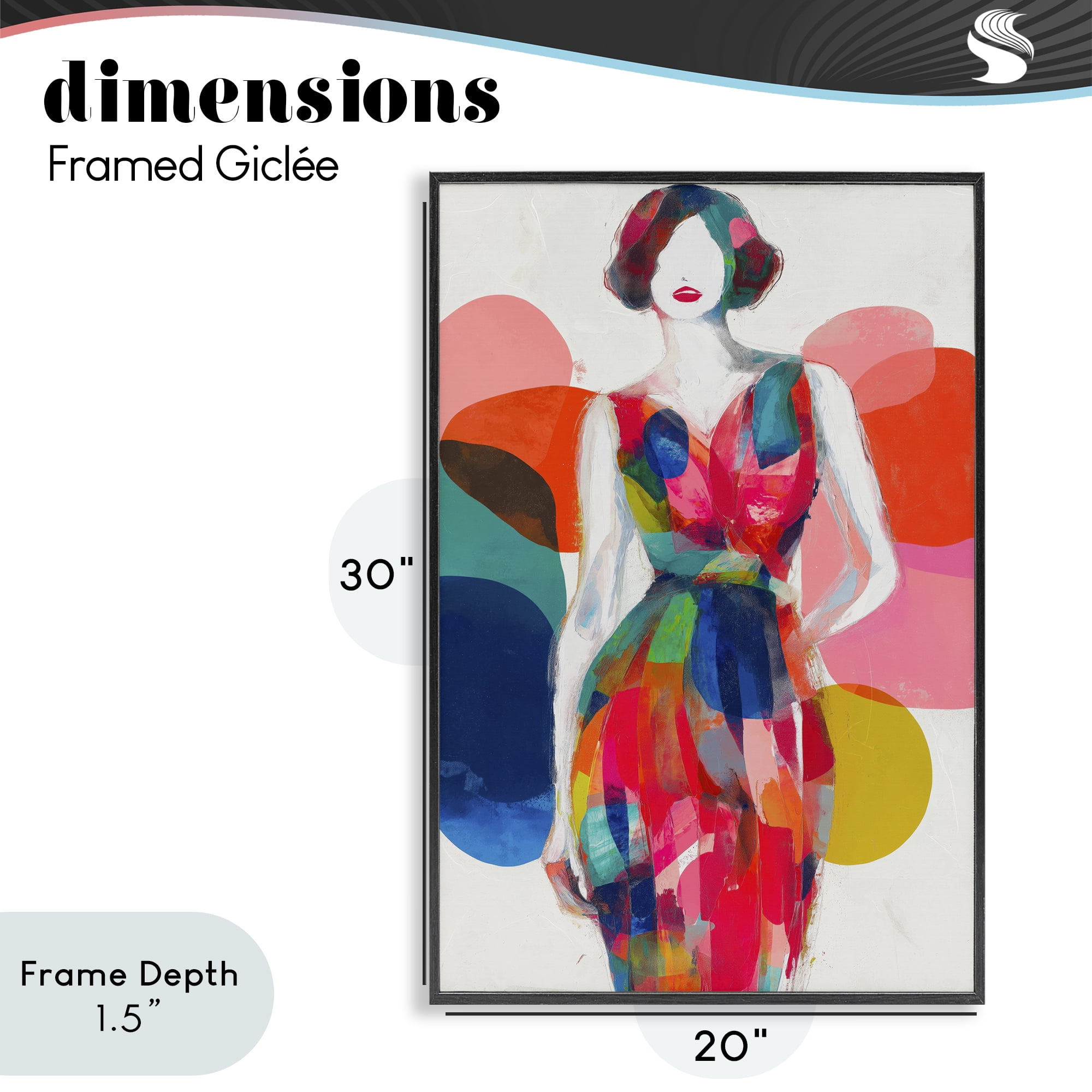 Stupell Industries Deco Fashion Woman Black Framed Giclee Art, design by Chromatic Storm Studio