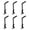 6, variant on Heavy Gauge Iron Stocking Holders - Flexible Adjustable Hooks For Gloves, Scarves, Secure Wall-Mounted Display