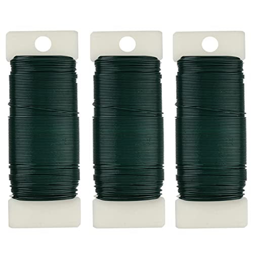 3 Pack Flexible Green Wire - Yards, 22 Gauge, Paddle Wire for Crafts, Christmas Wreaths, Tree & Flower Arrangements$$Art & Craft