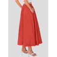thumbnail image 2 of Falda larga PRETTYGARDEN 2025 con volantes de verano, cintura alta, roja, 2 of 9