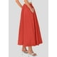 thumbnail image 2 of Falda larga PRETTYGARDEN 2025 con volantes de verano, cintura alta, roja, 2 of 9