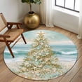thumbnail image 2 of Round Rugs 8 Ft, Coastal Beach Non Slip Area Rugs for Kitchen Bedroom Entryway, Summer Ocean Wave Starfish Coral Trees Washable Carpet Runner Rug Floor Mats for Bedroom Home Decor, 2 of 8