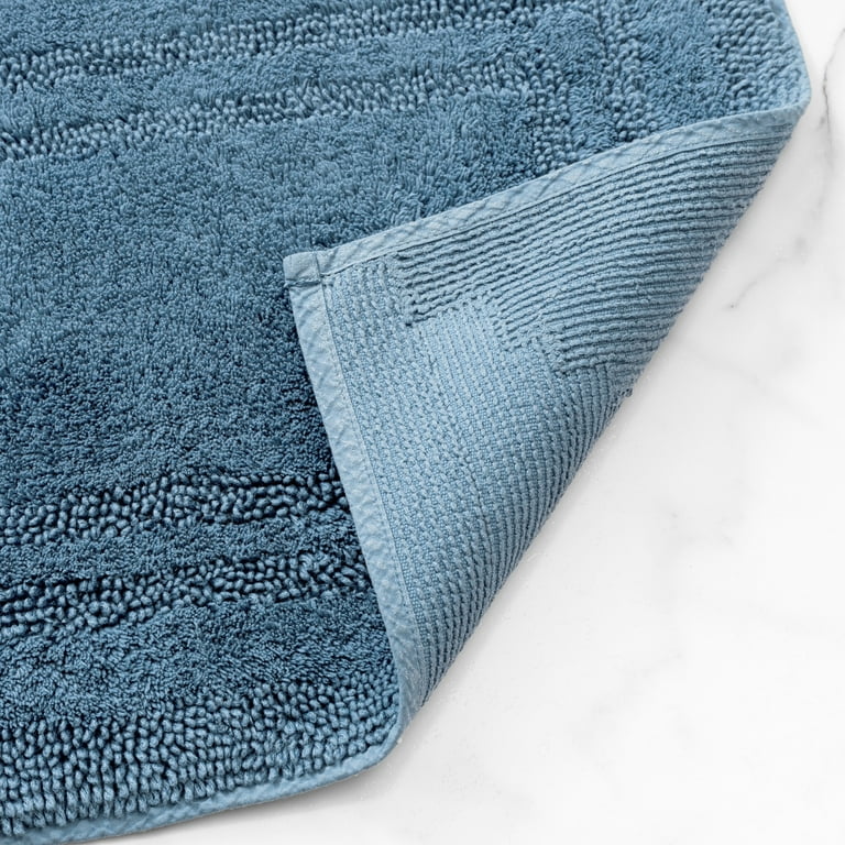 Hotel Style Luxury Bath Rug 2-Piece Set, Egyptian Cotton, Blue