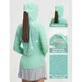 thumbnail image 2 of BALEAF Women's Sun Shirts UPF 50+ Mesh Back Lightweight Breathable Long Sleeve Shirt SPF Hoodie for Fishing Hiking Light Green M, 2 of 7