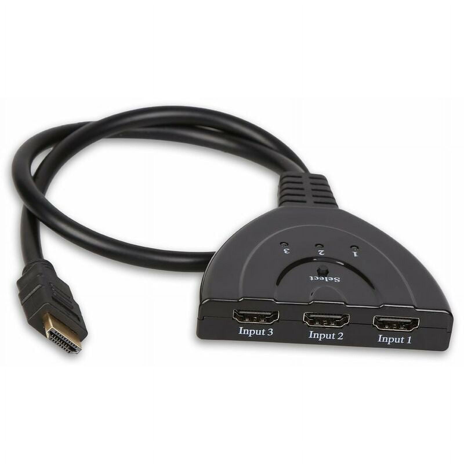 4K 60Hz 3 Port HDMI Switch 4K HDMI Switch Splitter 3 in 1 Out 3x1 HDM Switch Selector with Pigtail Cable Support 3D HDCP 2.2 HDR 10 Switch Walmart