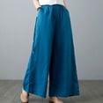 thumbnail image 2 of FNFYFH Clearance Ladies Plus Size High Waist Linen Trousers Loose Fit Long, 2 of 4